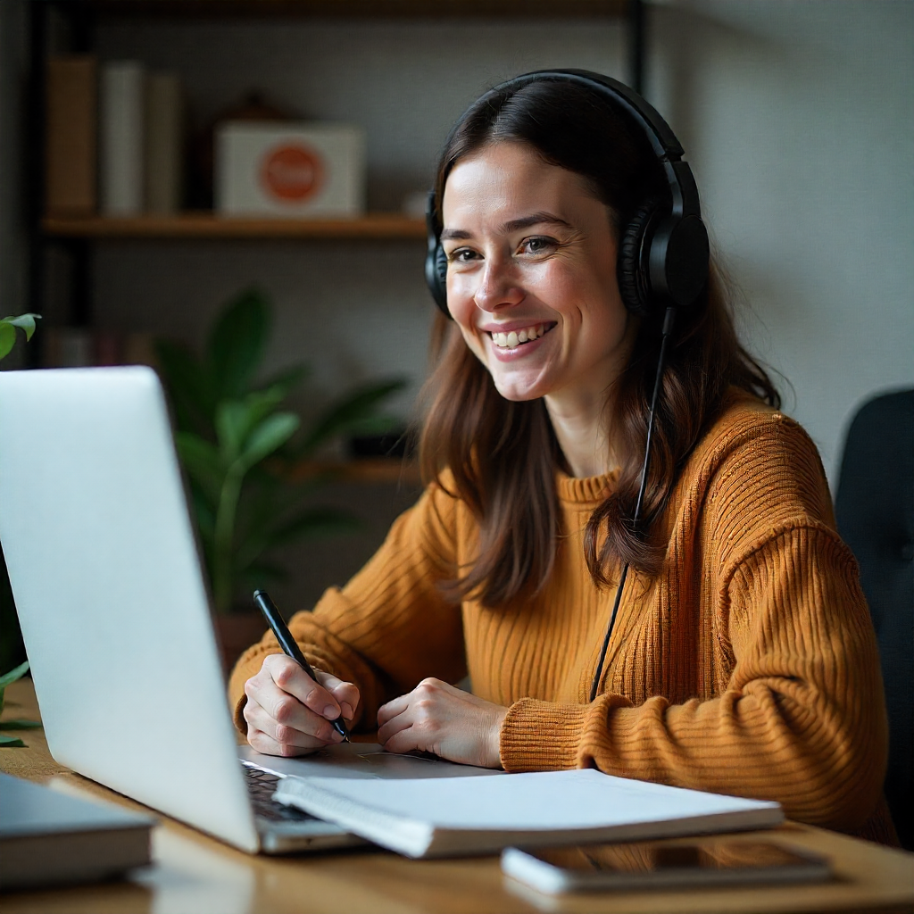 Student learning languages online with Khexylonghon